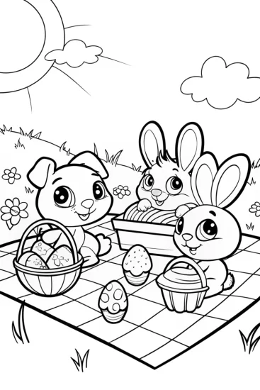 A coloring page of Lightning Bolt Picnic Coloring Page