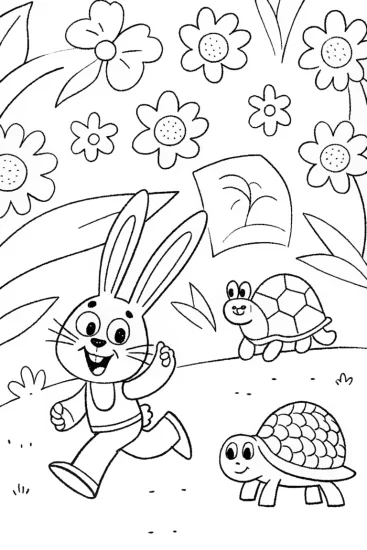 A coloring page of Banban’s joyful garden dash coloring page
