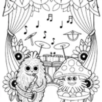 Monstrous Music Makers Coloring Page