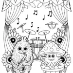 Monstrous Music Makers Coloring Page