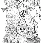 Huggy Wuggy’s Jungle Jamboree Coloring Page