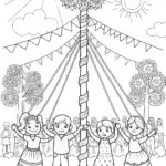 Summer Solstice Celebration Coloring Page
