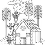 Gingerbread House Construction Site Coloring Page