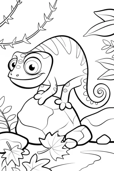 A coloring page of Lightning Lizard Leap Coloring Page