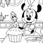 Minnie Mouse’s Enchanted Baking Day Coloring Page