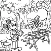 Mickey Mouse and friends jam at the festival
