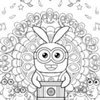 Minion’s Magical Music Box Adventure Coloring Page
