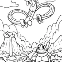 Legendary Pokémon Coloring Page: Rayquaza, Groudon, Kyogre