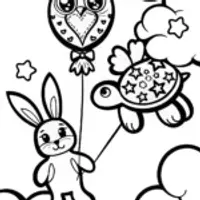 Rainbow Friends’ Dreamy Balloon Adventure Coloring Page