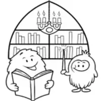 Monster Magic in the Library Coloring Page