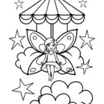 The Fairy’s Stardust Carousel Coloring Page