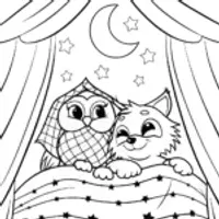 Cozy Woodland Sleepover with Owl and Fox