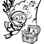 Minion’s Underwater Treasure Hunt Coloring Page