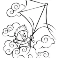 Goku’s Mythical Adventure in the Clouds Coloring Page