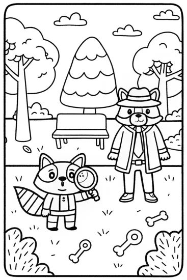 A coloring page of The Super Sleuth Squad Coloring Page