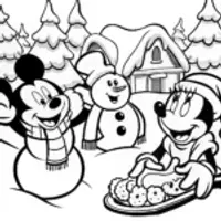 Mickey and Friends Christmas Coloring Page