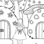 Alice’s Magical Garden Coloring Page