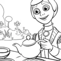 Buzz Lightyear’s Galactic Tea Party Coloring Page