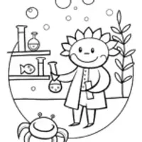 Axolotl’s Potion-Making Adventure Coloring Page