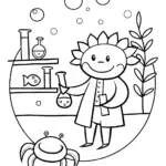 Axolotl’s Potion-Making Adventure Coloring Page