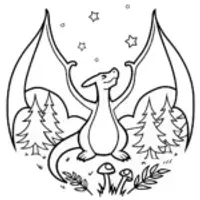 Charizard’s Firefly Dance Coloring Page
