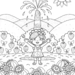 Strawberry Shortcake’s Berry Splash Celebration Coloring Page