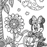 Minnie Mouse’s Enchanted Halloween Garden Coloring Page