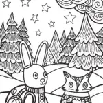 Christmas Starry Night Adventure Coloring Page