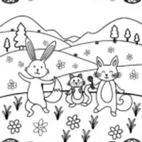 Springtime Dance Party Coloring Page