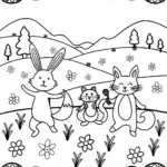 Springtime Dance Party Coloring Page