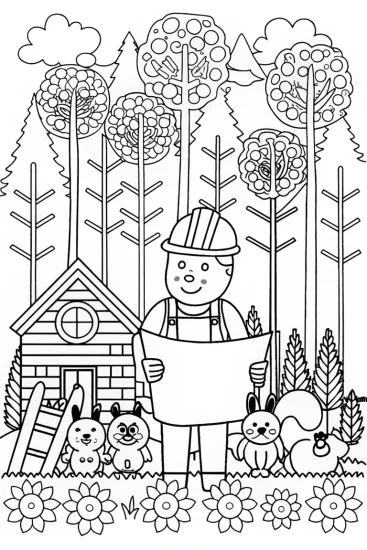 A coloring page of Bowser the Builder Coloring Page