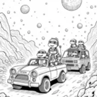 Turtles road trip in space