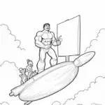 Hulk painting in the sky