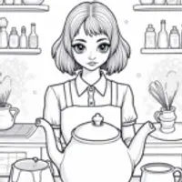 Wednesday Addams in a mystical kitchen
