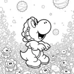Yoshi in an alien garden