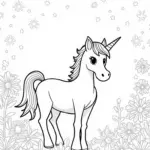 Unicorn in a magical garden
