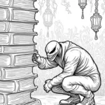 Venom sneaking in a library