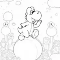 Yoshi bouncing on a bubble