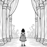 Wednesday Addams in an ancient theater