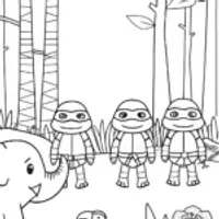 Teenage Mutant Ninja Turtles in the jungle