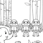 Teenage Mutant Ninja Turtles in the jungle