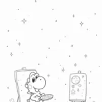 Yoshi painting under the stars