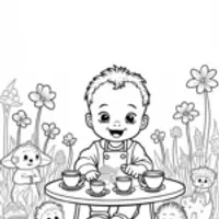 Baby’s enchanted garden tea party