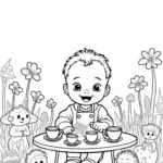 Baby’s enchanted garden tea party