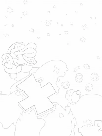 A coloring page of Yoshi’s puzzle adventure