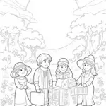 Kids discovering a time capsule