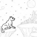Black Panther exploring a night sky