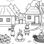 Harvest celebration in the village