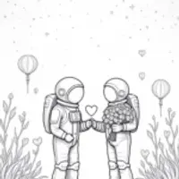 Astronauts celebrating love
