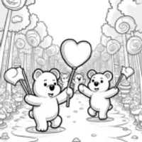 Gummy bears celebrating love